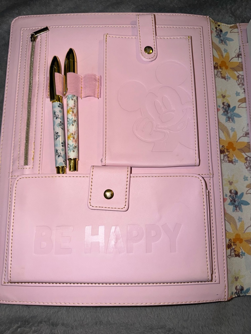 RARE Walt Disney Mickey Mouse Pink Padfolio Set - Picture 6 of 13